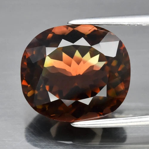 Dazzling! 5.18ct 12x10.6mm VS Cushion Natural Green-Pinkish Orange Tourmaline