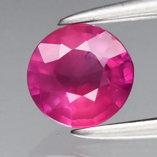0.51ct 5mm Round Unheated Pink Sapphire Gemstone, Mozambique