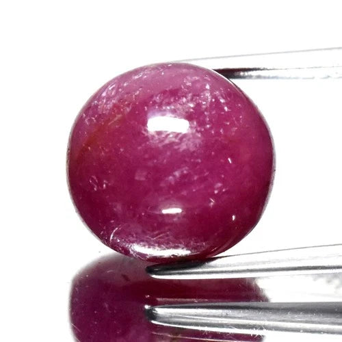 10.69ct 11.2x10.7mm Oval Cabochon Natural Purplish Red Ruby - Unheated Africa