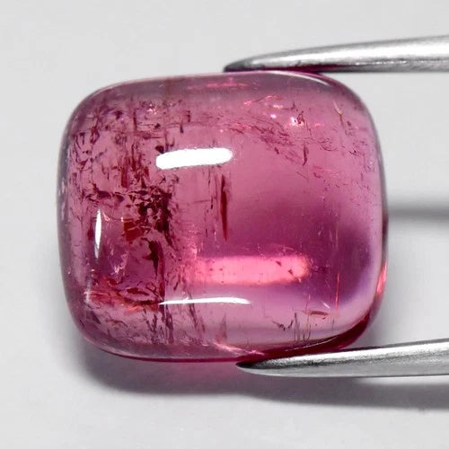 4.92ct Cushion Cabochon Natural Purplish Pink Tourmaline - Unheated, Gemstone