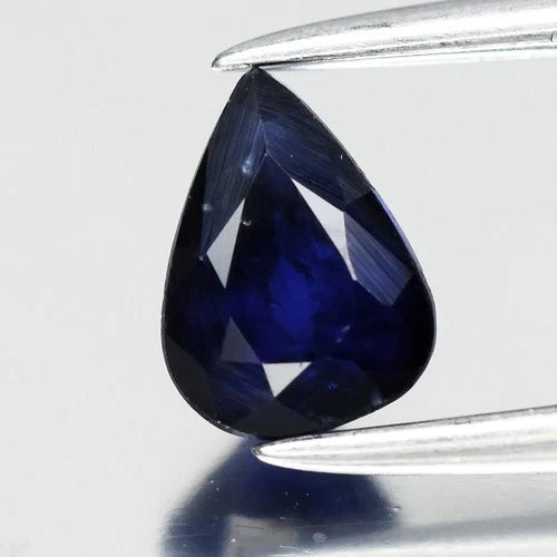 0.60ct 5.7x4.2mm Pear Deep Blue Sapphire - Ceylon Gemstone