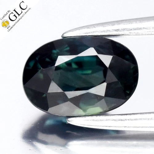 GLC CERTIFIED 0.75ct VVS Oval Natural Greenish Blue Sapphire - Heated, Gem