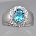 Natural Topaz Cubic Zirconia Fashion Ring 3.00ct in 925 Sterling Silver
