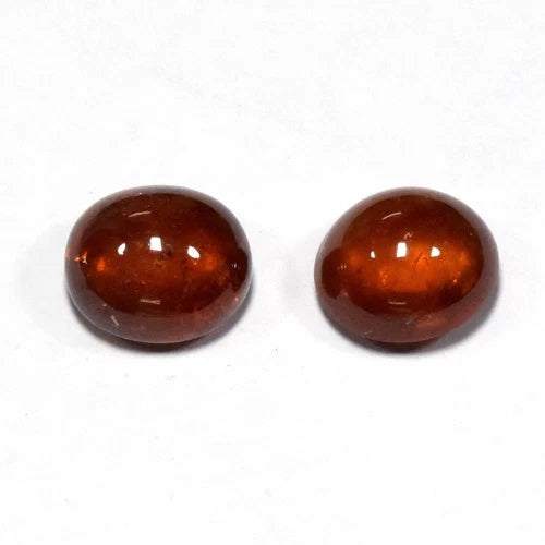 Pair 2pcs/9.33ct t.w Oval Cabochon Natural Orange Spessartite Garnet Gemstone