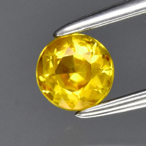 0.31ct 4mm VS Round Brilliant Yellow Sapphire Gemstone, Thailand