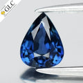 GLC CERTIFIED 0.58ct VVS Pear Natural Blue Sapphire - Heated, Africa Gemstone