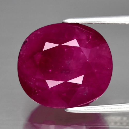 8.43ct 12.2x10.8mm Cushion Natural Purplish Red Ruby Mozambique Gemstone — view 1