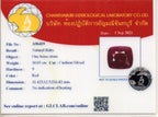 Laboratory report for CERTIFICATE Incl.*Big! 10.03ct 12.52x11.42mm Cushion Natural Unheated Red Ruby