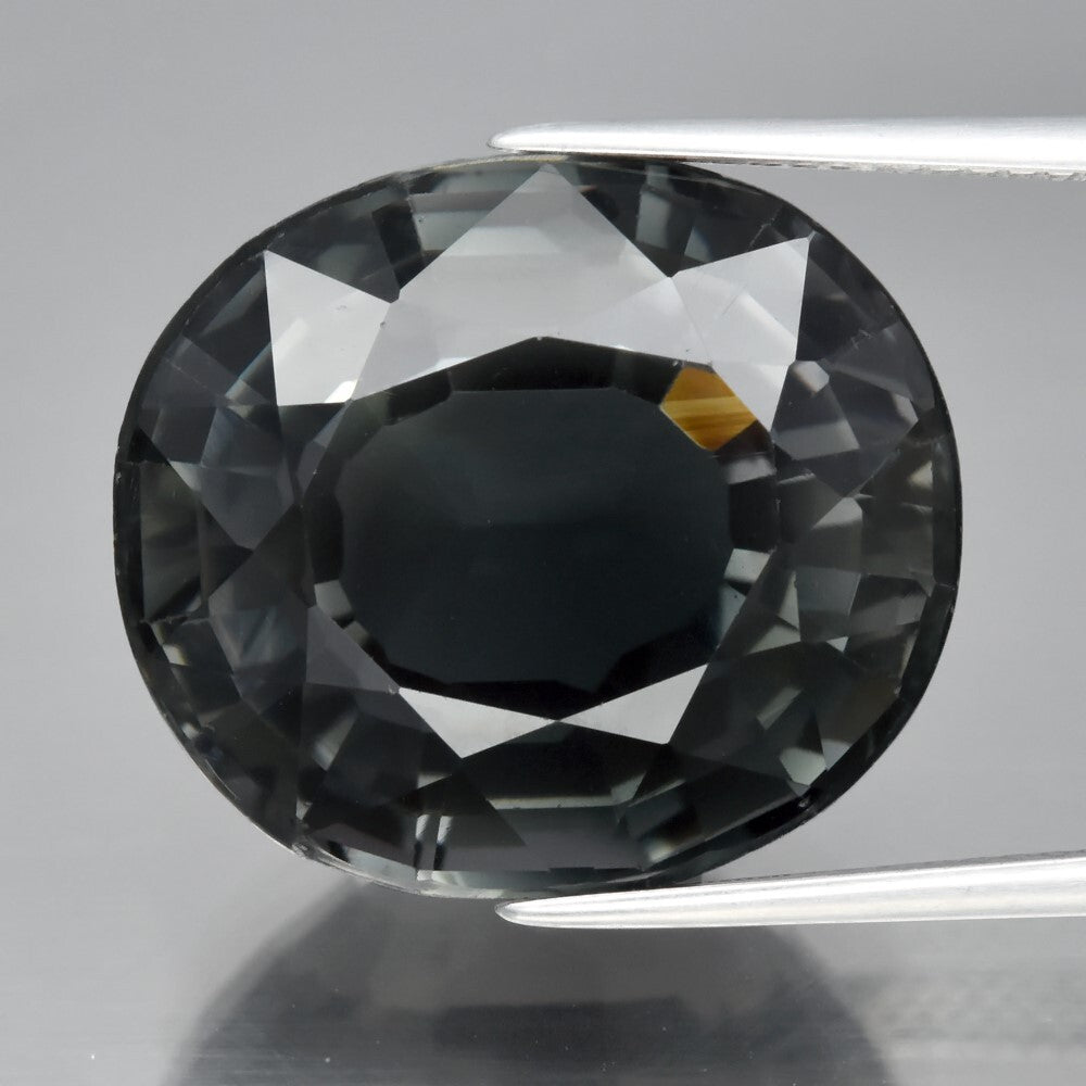 Big! 19.96ct 18.7x16.3mm VS Oval Natural Purplish Green Tourmaline, Glowing — view 1