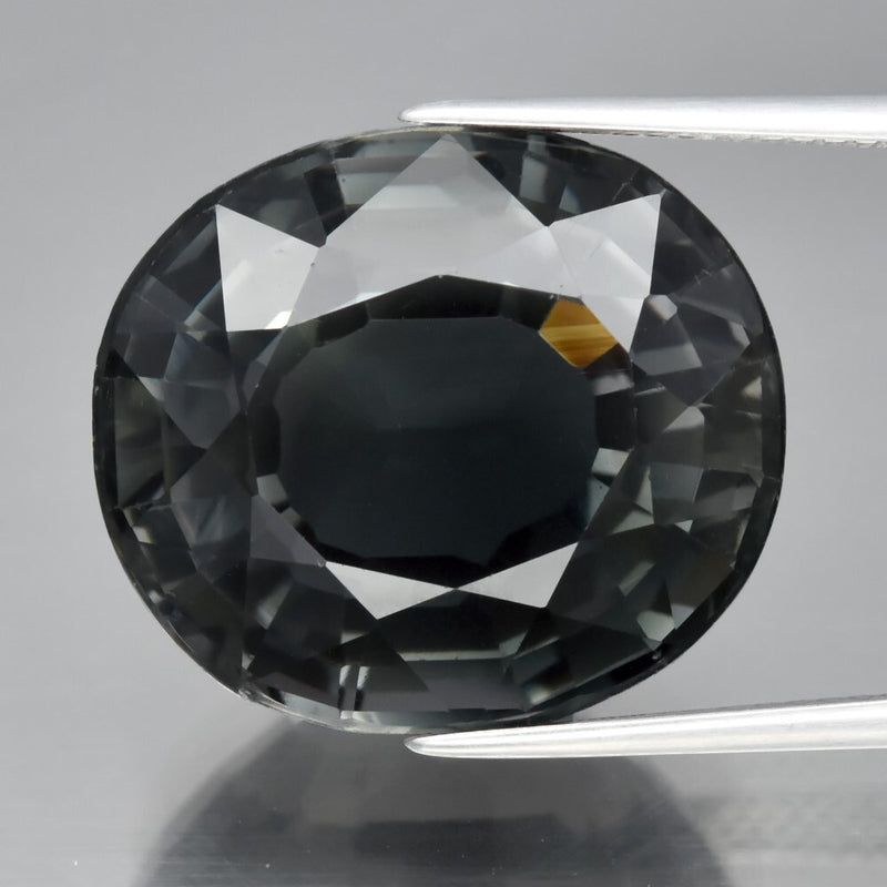 Big! 19.96ct 18.7x16.3mm VS Oval Natural Purplish Green Tourmaline, Glowing