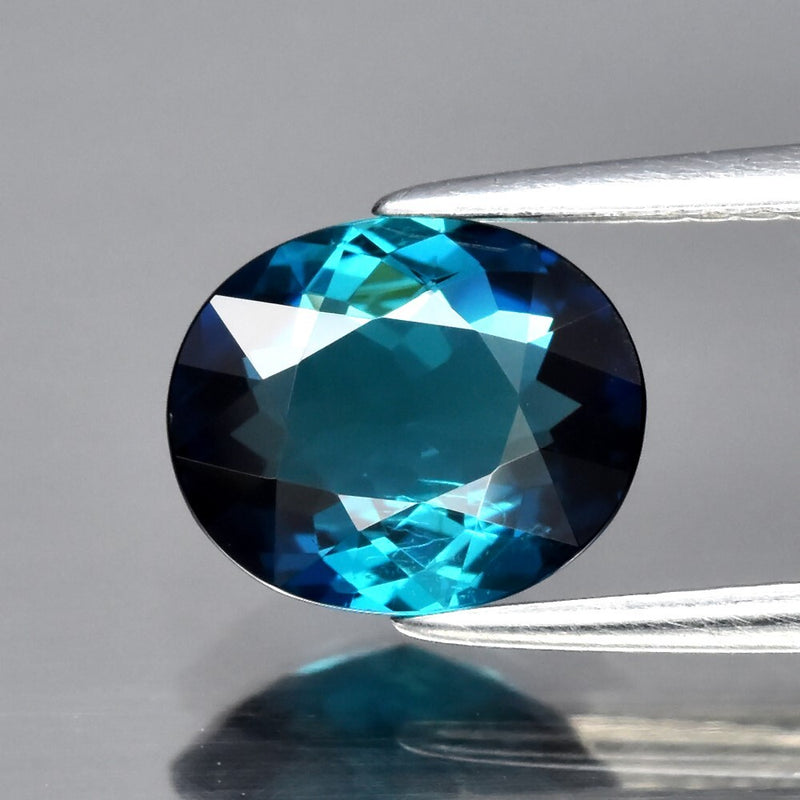 CERTIFICATE Incl.*1.39ct VVS Oval Natural Greenish Blue Indicolite Tourmaline