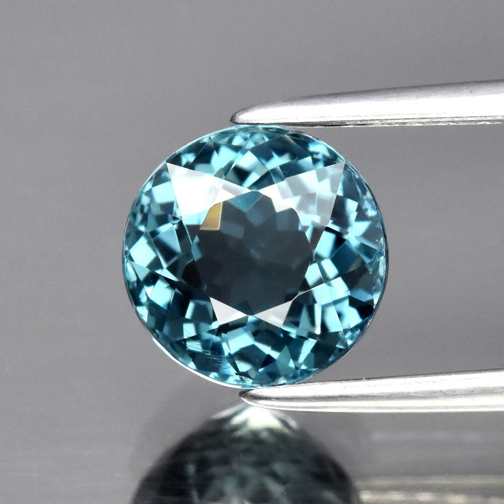 CERTIFIED* 1.49ct VVS Round Natural Unheated Green-Blue Indicolite Tourmaline — view 1