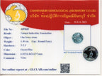 Laboratory report for CERTIFIED* 1.49ct VVS Round Natural Unheated Green-Blue Indicolite Tourmaline