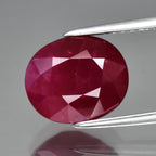 CERTIFICATE Incl.*3.87ct 9.86x8.34mm Oval Purple Red Ruby, Mozambique Gemstone
