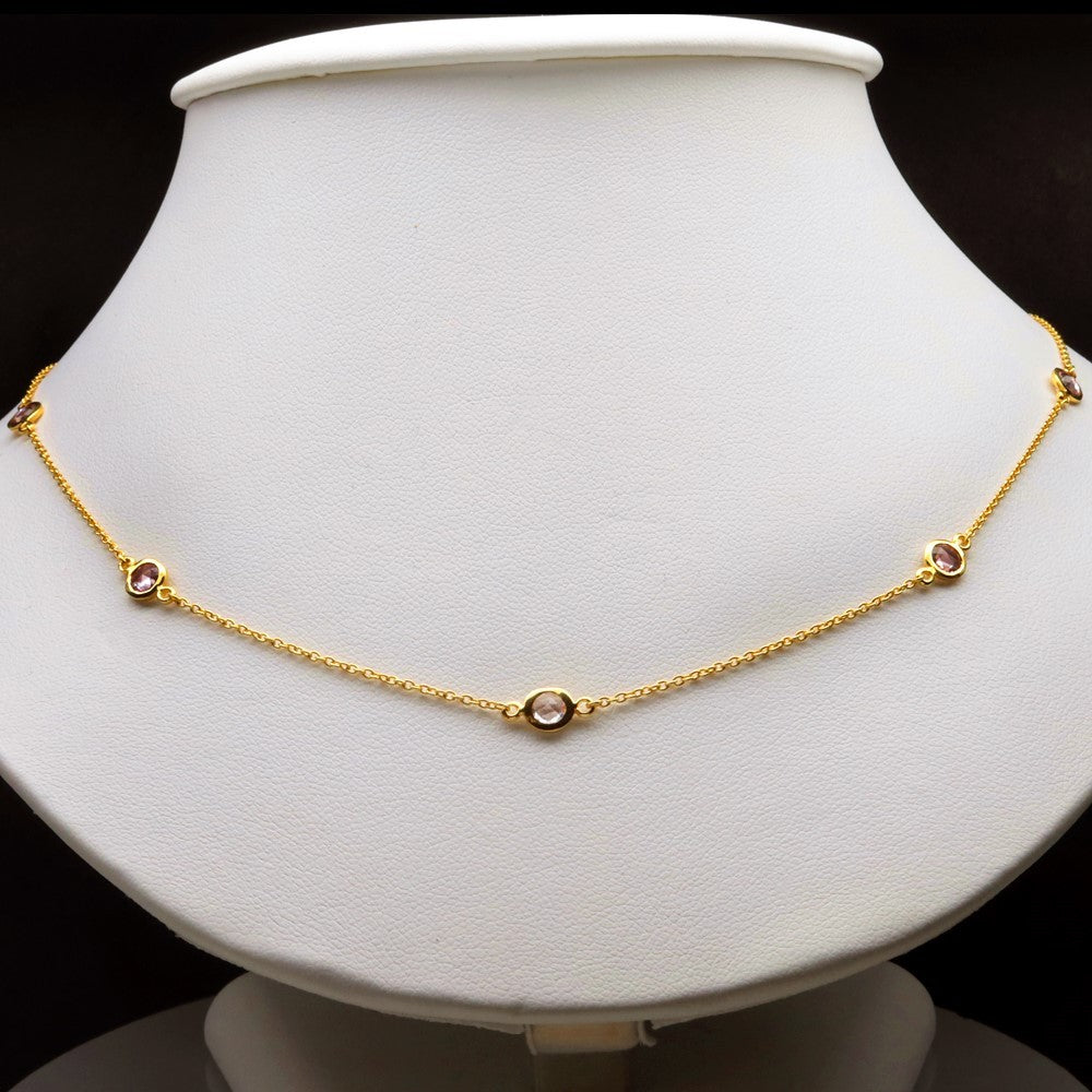 1.98ct t.w 9pcs Multi-Color Unheated Sapphire Yellow Gold 18K Necklace 20 Inc. — view 1
