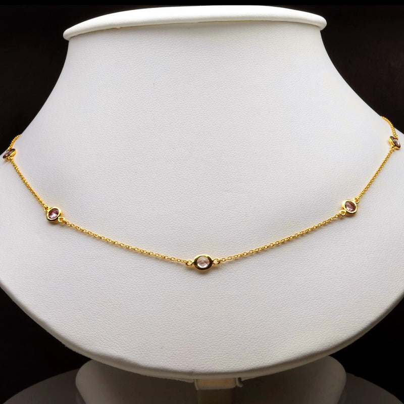 1.98ct t.w 9pcs Multi-Color Unheated Sapphire Yellow Gold 18K Necklace 20 Inc.