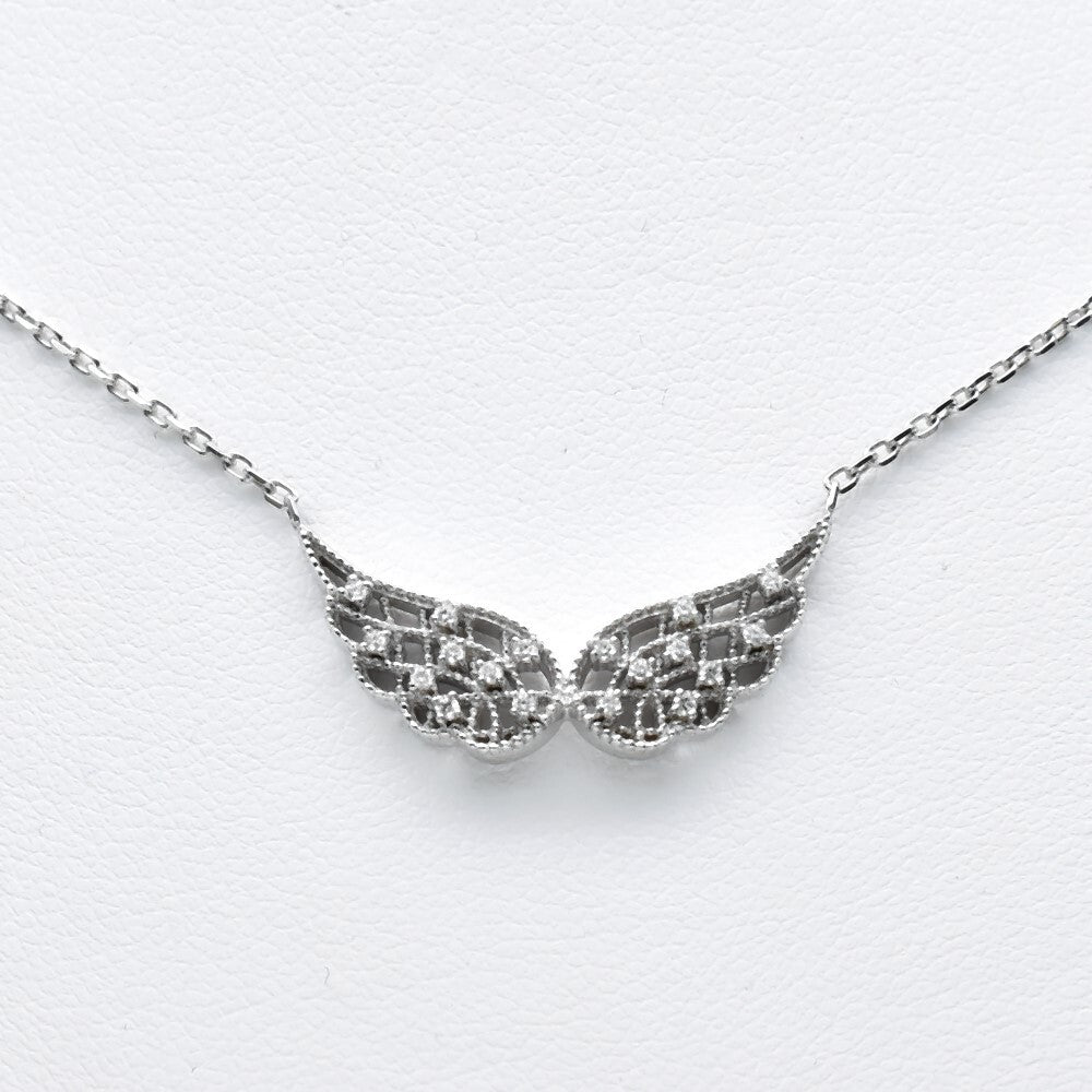Natural Diamond Necklace in 18K WHITE GOLD 0.12ct t.w 18pcs E/VVS Diamond