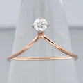 Natural Diamond Ring in 18K Yellow GOLD 0.15ct E/VVS Diamond — view 1