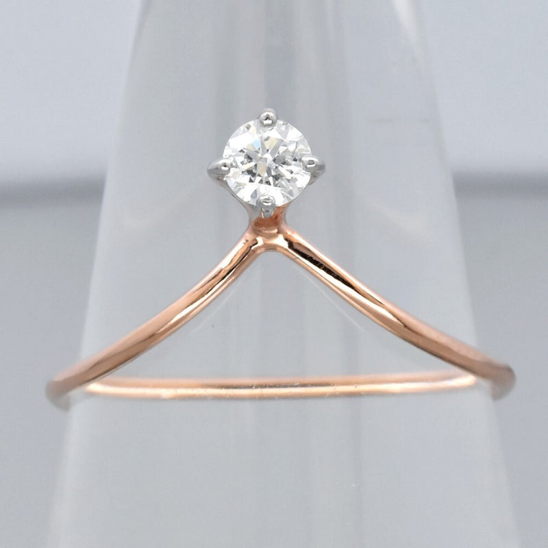 Natural Diamond Ring in 18K Yellow GOLD 0.15ct E/VVS Diamond