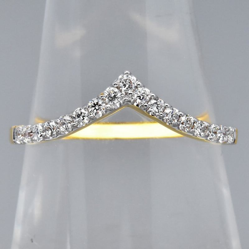 Natural Diamond Ring in 18K YELLOW GOLD 0.20ct t.w 17pcs E/VVS Diamond