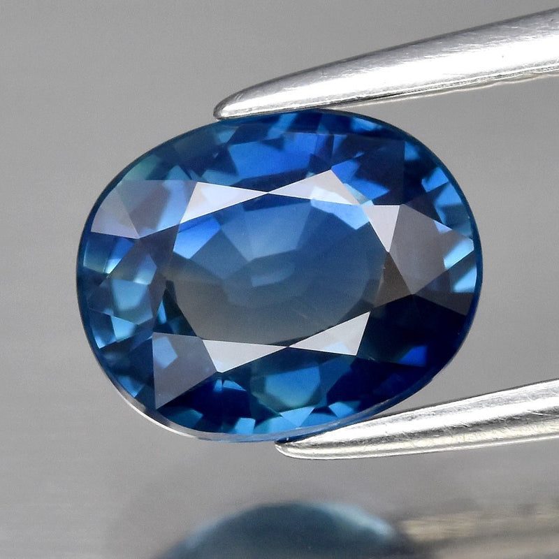 1.50ct 7.5x6.2mm VS Oval Unheated Green-Blue Sapphire Gemstone, Madagascar