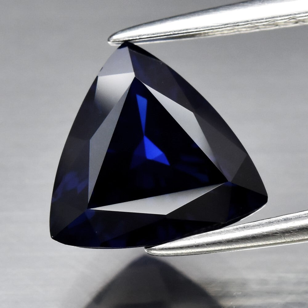 2.42ct 8.8x8.5mm Trillion Blue Sapphire Gemstone Thailand Heated, Very Clean!