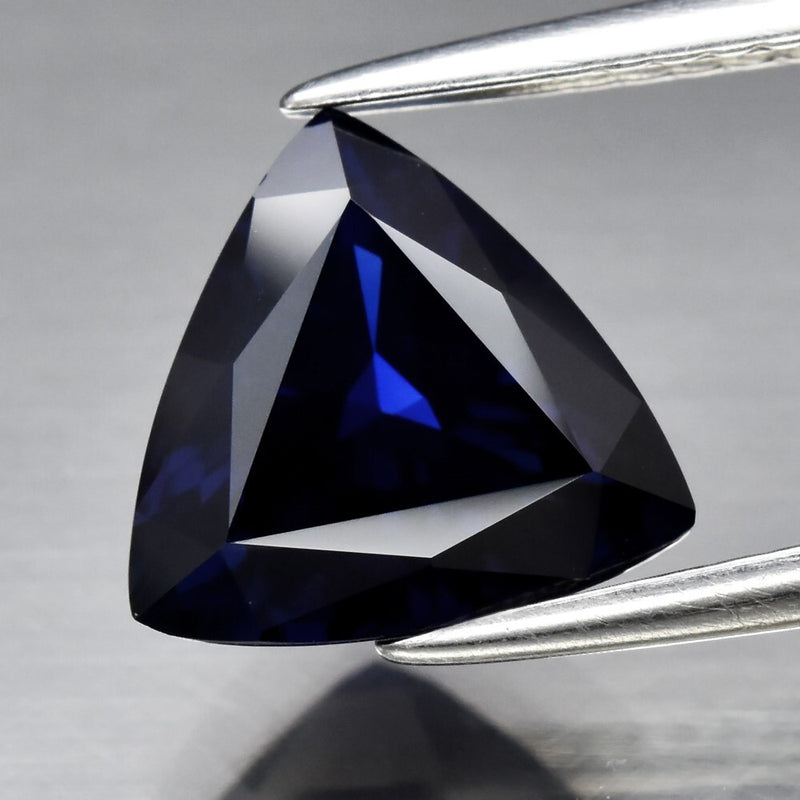 2.42ct 8.8x8.5mm Trillion Blue Sapphire Gemstone Thailand Heated, Very Clean!