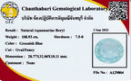 Laboratory report for CERTIFICATE Incl.*Jumbo! 108.93ct Oval Natural Unheated Greenish Blue Aquamarine