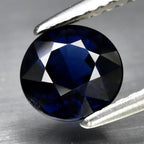 CERTIFICATE Incl.*1.30ct VVS Round Unheated Blue Sapphire Gemstone, Africa — view 1