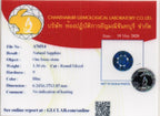 Laboratory report for CERTIFICATE Incl.*1.30ct VVS Round Unheated Blue Sapphire Gemstone, Africa