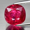 CERTIFICATE Incl.* 1.42ct Cushion Natural Purplish Red Ruby Mozambique Gemstone