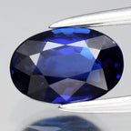 AIGS CERTIFICATE Incl.* 1.01ct VS Oval Natural Blue Sapphire Gemstone, Heated — view 1
