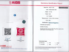 Laboratory report for AIGS CERTIFICATE Incl.* 1.01ct VVS Oval Natural Blue Sapphire Gemstone, Heated