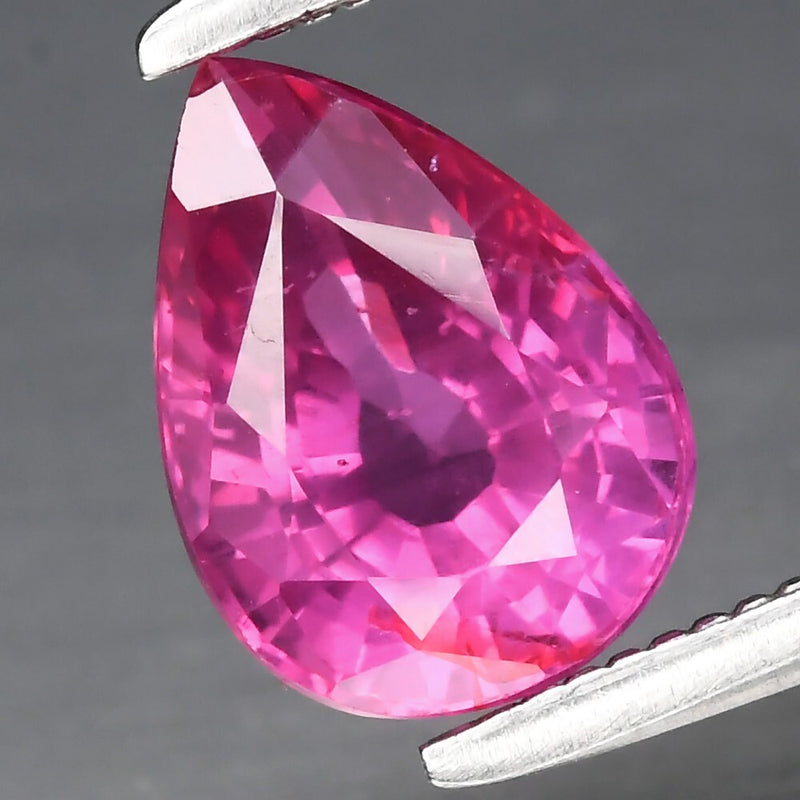 CERTIFICATE Incl.* 1.54ct Pear Natural Unheated Pinkish Red Ruby, Mozambique