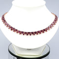 Natural Rhodolite Garnet Necklace in 925 Sterling Silver (Pink Gold Plated) — view 1