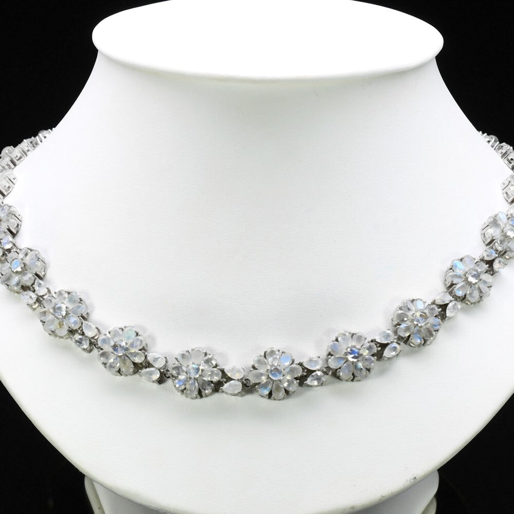 Natural Moonstone Necklace &amp; Earrings 173.60ct t.w 308pcs in 925 Sterling Silver — view 1