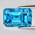 7.85ct 11x7.2mm VS Octagon Natural Blue Zircon - Gentle Heat Cambodia Gem — view 1