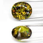 Big 5.80ct VS Oval Brilliant Natural Yellowish Green Demantoid Garnet Gem