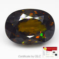 GLC Report* Huge 21.95ct VVS Oval Natural Coffee-Candy Sphene, Gemstone