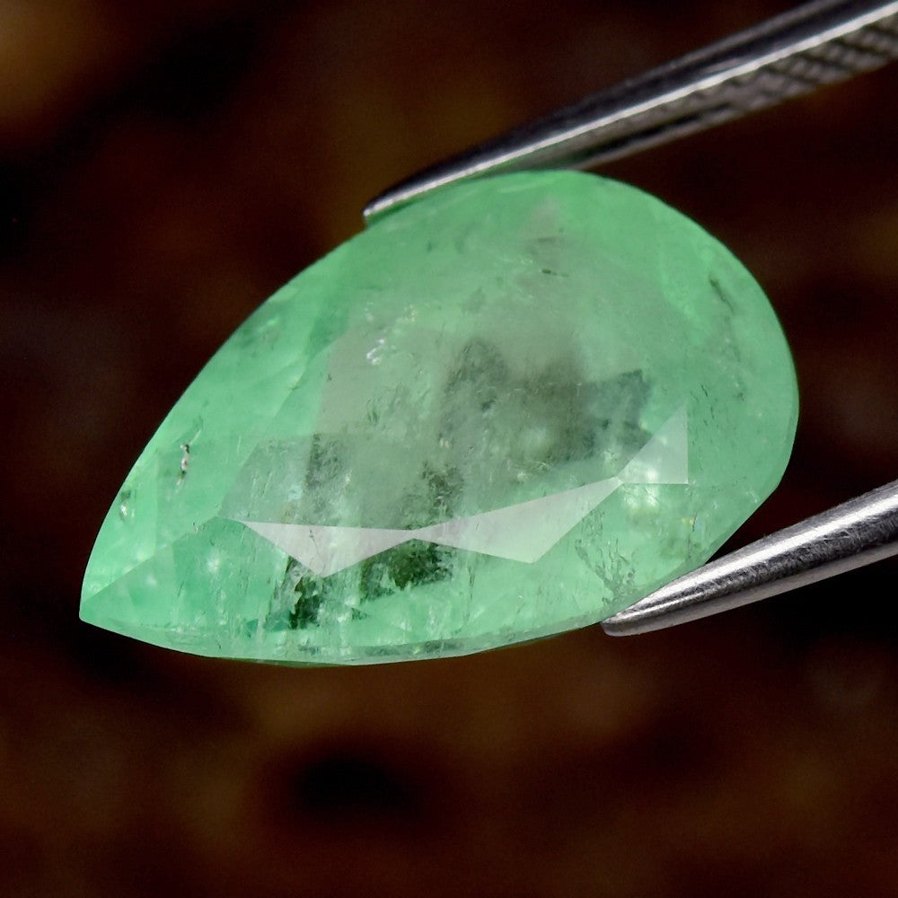 JGTL CERTIFIED* 6.02ct Pear Natural Green Emerald - Collector’s Choice