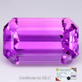 GLC CERTIFIED Gorgeous 88.29ct IF Natural Octagon Electric Neon Pink Kunzite