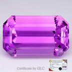 GLC CERTIFIED Gorgeous 88.29ct IF Natural Octagon Electric Neon Pink Kunzite