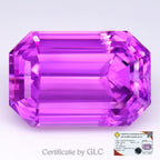 GLC CERTIFIED Lustrous 68.10ct IF Natural Octagon Neon Electric Pink Kunzite