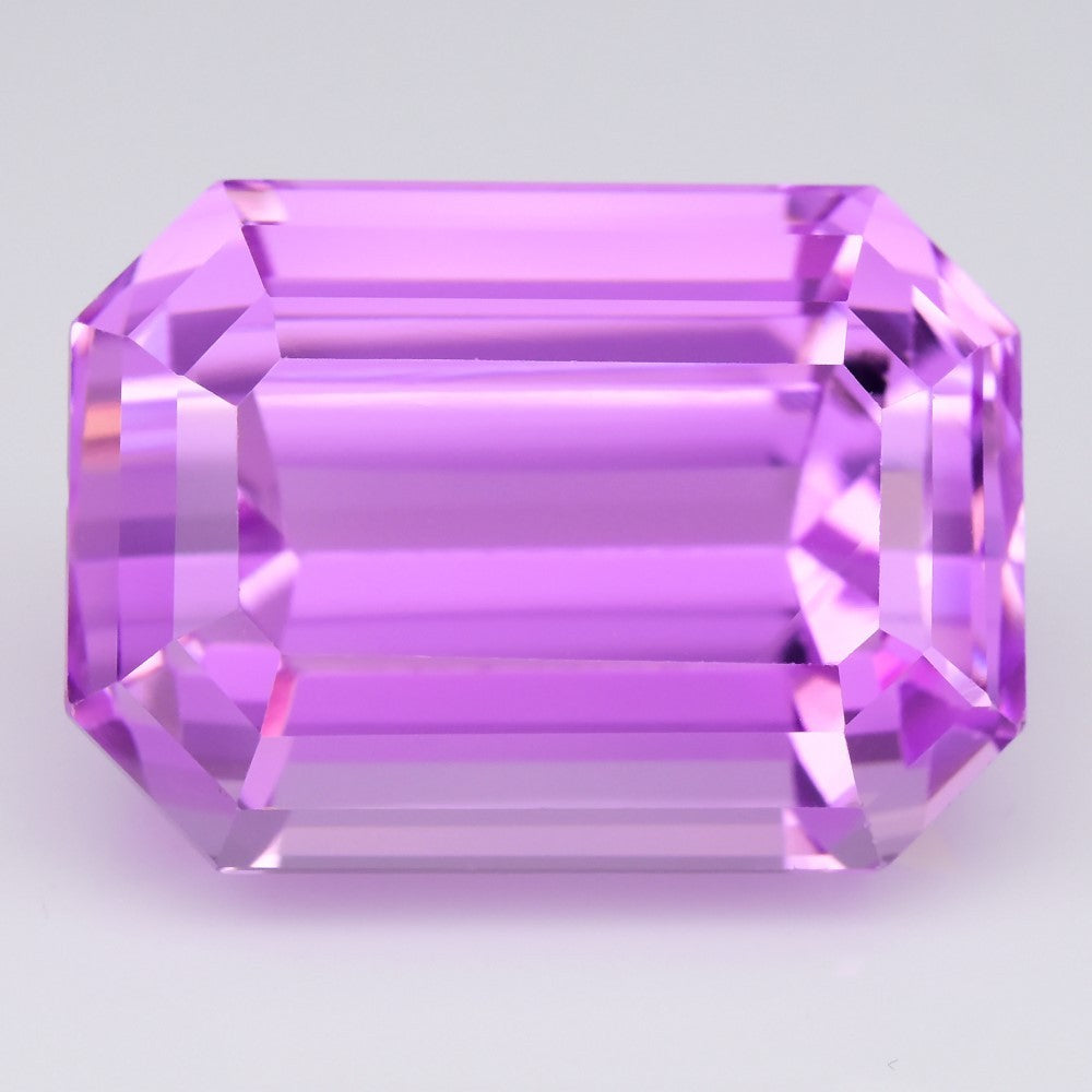 Big 41.59ct VVS Octagon Natural Aurora Lilac Pink Kunzite - Majestic Gemstone — view 1