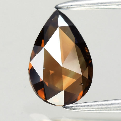 0.50ct Pear Rose Cut Natural Untreated Fancy Deep Red Brown Orange Diamond VS2