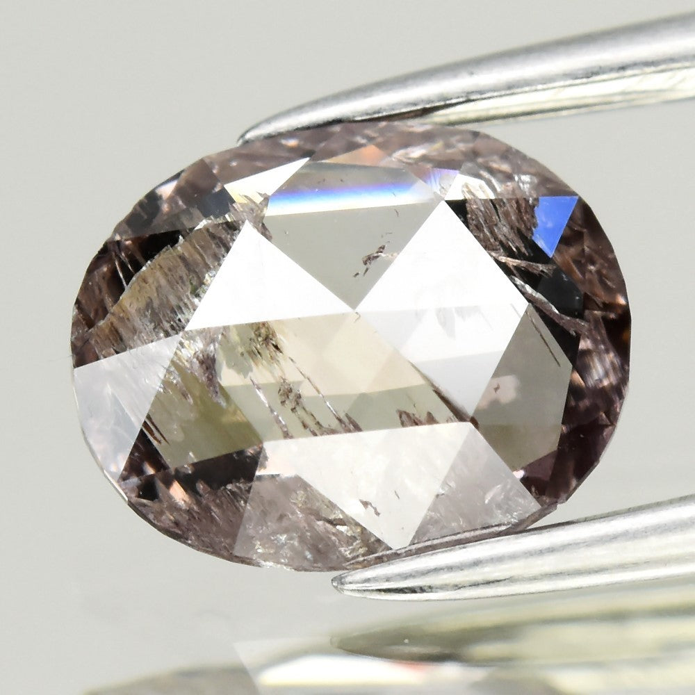 1.15ct Oval Rose Cut Natural Untreated Fancy Pinkish Brown Diamond I1 — view 1