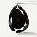1.26ct 8x5.7mm Pear Natural Untreated AAA Fancy Jet Black Diamond I1 — view 1