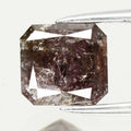 1.70ct Emerald Cut Natural Untreated Fancy Deep Purple Brown Diamond I2