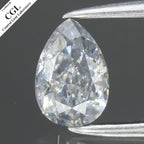 CGL CERTIFIED 0.50ct Pear Natural Untreated Fancy Light Bluish Gray Diamond