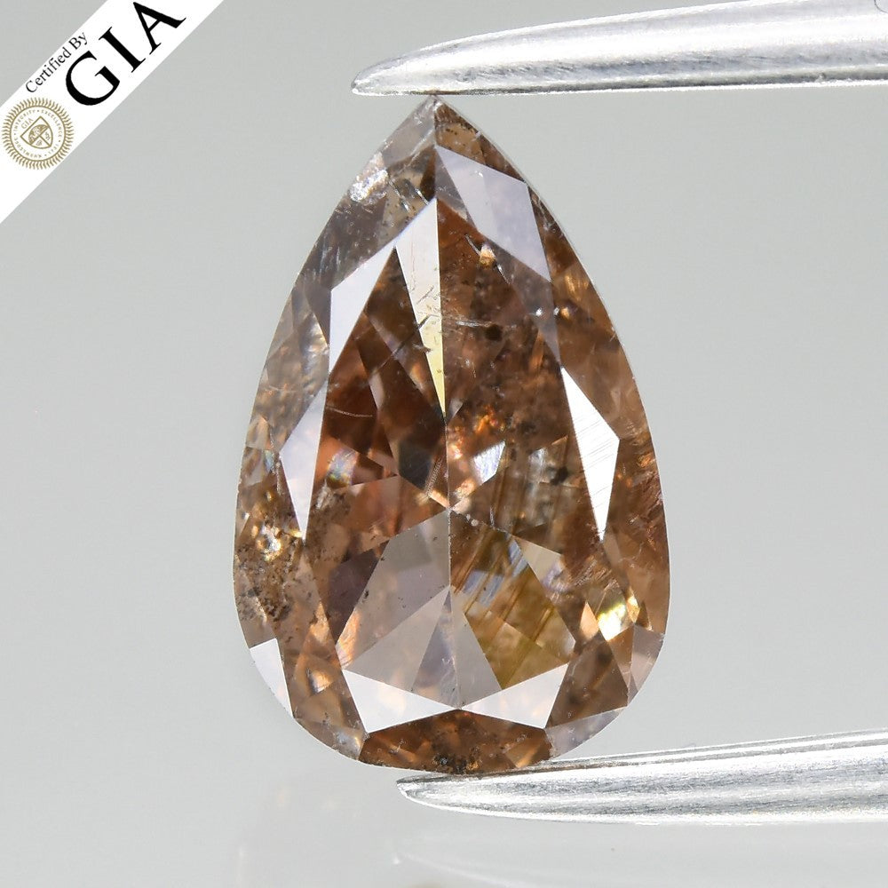 GIA FULL CERTIFIED 1.02ct Natural Untreated Fancy Dark Pink Brown Diamond I2